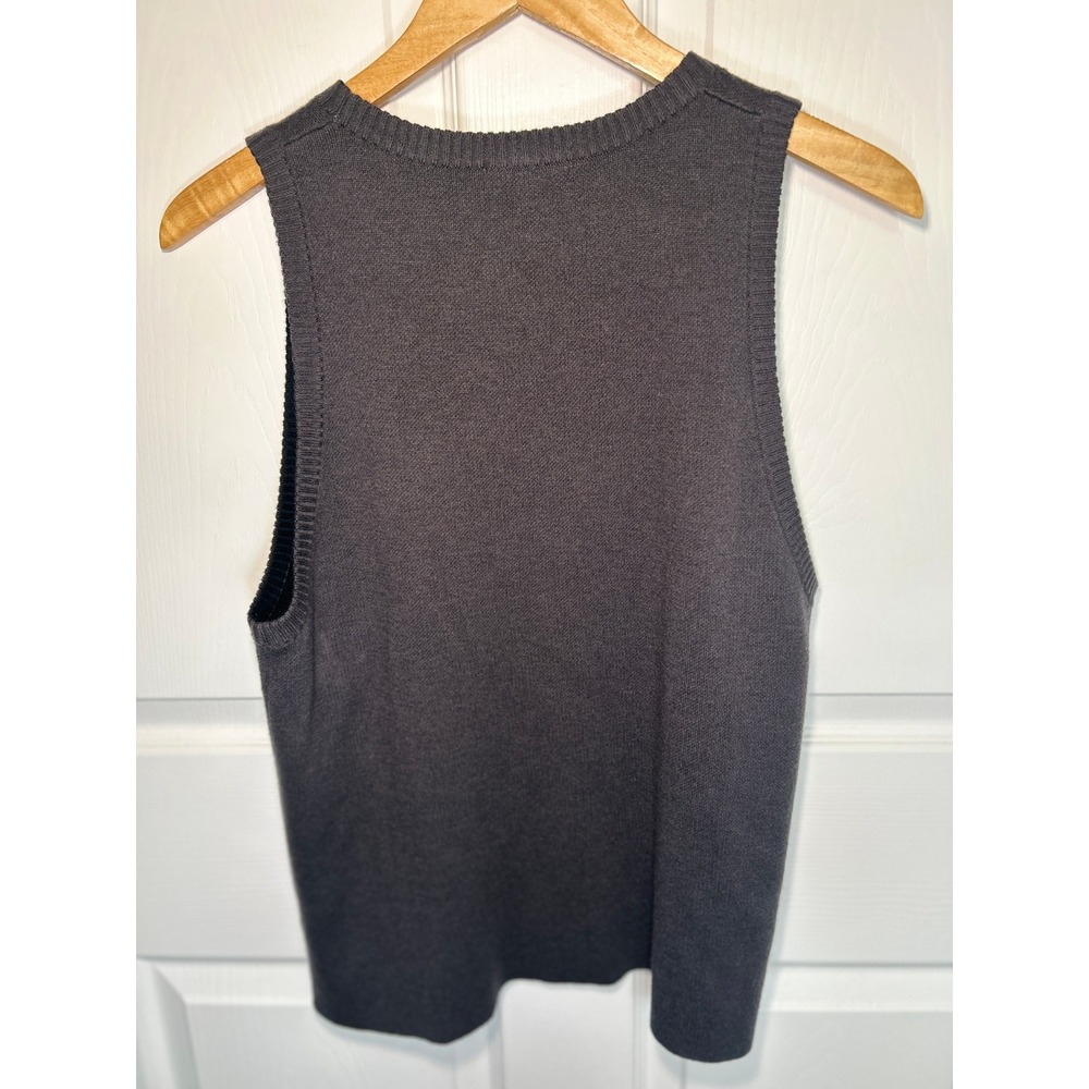 Splendid Reversible Sweater Vest XL Grey Black Cashmere Blend Knit Tank NWT‎ - Picture 3 of 6